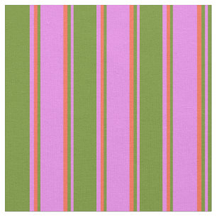Violet, Grönten och Röd Färgad stripe/länkat Mönst Tyg