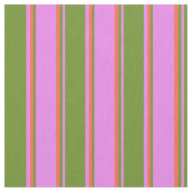 Violet, Grönten och Röd Färgad stripe/länkat Mönst Tyg (Närbild)