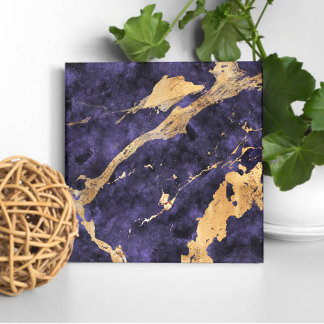 Violet Guld Abstrakt Tile - Elegantens hemadress Kakelplatta
