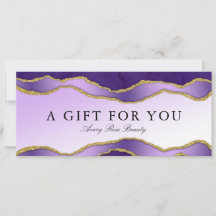 Violet Guld Agate Beauty Salon Gift Certificate