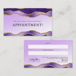 Violet & Guld Marble Agate Beauty Möte Visitkort