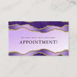 Violet & Guld Marble Agate Beauty Möte Visitkort