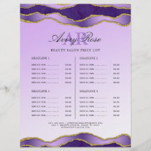 Violet Guld Marble Agate Beauty Salon Pris List