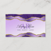 Violet & Guld Marble Agate Beauty Salon
