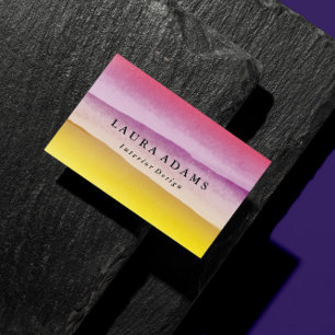 Violet Gult Brushstrokes Visitkort