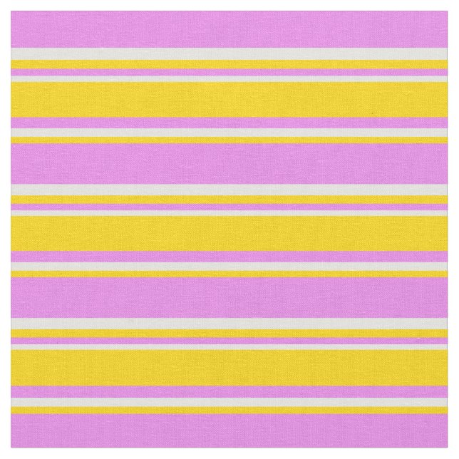Violet, Gulten och lätt cyan Färgad Linjer Tyg (Närbild)