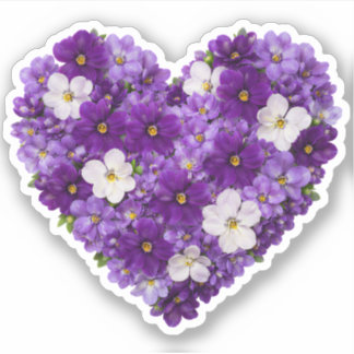 Violet Heart February Birth Flower Klistermärken