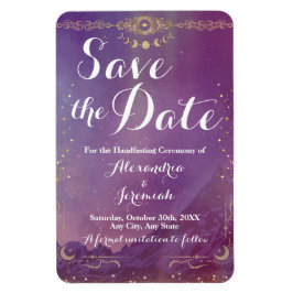 Violet Himlar Guld Måne Flexible Photo Magnet