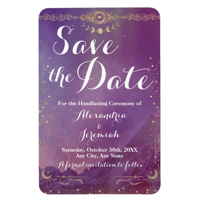 Violet Himlar Guld Måne Flexible Photo Magnet (Vertikal)