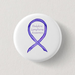 Violet Hodgkins Lymphoma Awareness Ribbon Button Knapp