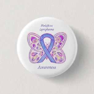 Violet Hodgkins Lymphoma Ribbon Butterfly Stift Knapp