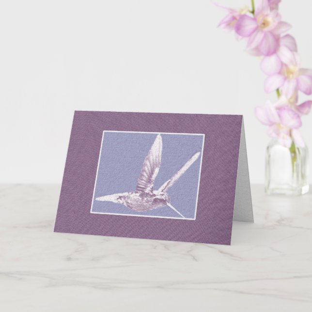 Violet Hummingbird-hälsningskort Kort (Orkide)
