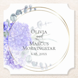 Violet Hydrangea Blommigt Bouquet Luncheon Underlägg Papper