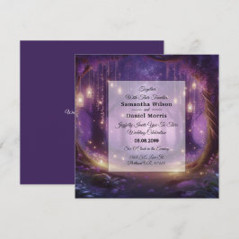 Violet i Midnight Enchanted Forest Bröllop Inbjudningar