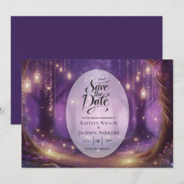 Violet i Midnight Enchanted Forest Bröllop Spara Datumet