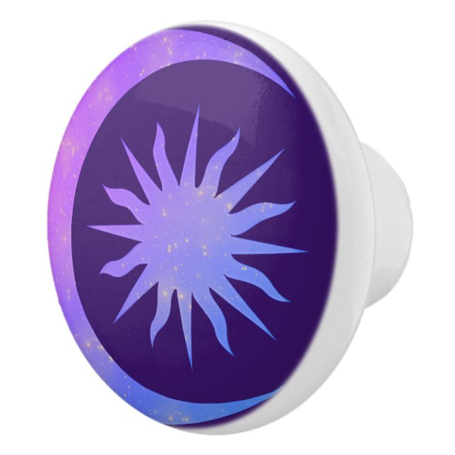 Violet Indigo Lila Måne & Sol Zen Bedroom Knopp (Höger)