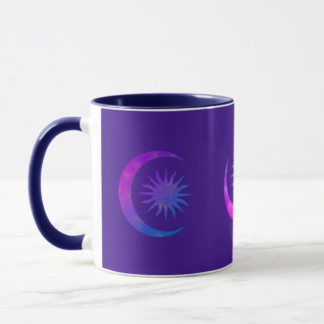 Violet Indigo Lila Måne & Sol Zen Bedroom Mugg (Vänster)