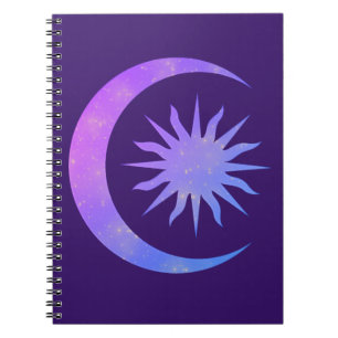 Violet Indigo Lila Måne & Sol Zen Dream Journal Anteckningsbok
