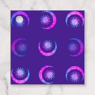 Violet Indigo Lila Måne & Sol Zen Festpaket Gåvor Etiketter