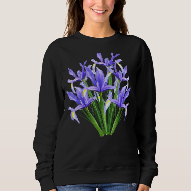 Violet Iris Flowers T Shirt (Framsida)
