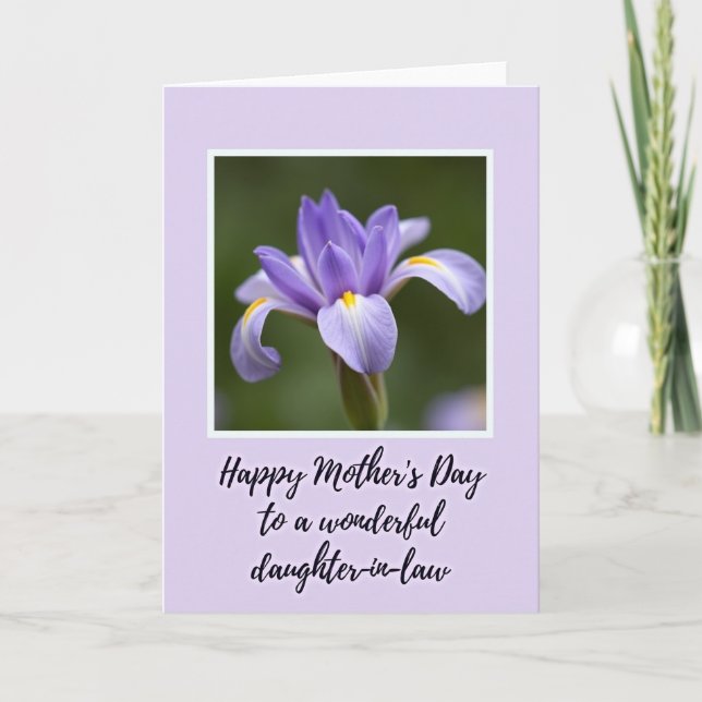 Violet Iris Mothers Day Card Kort (Framsida)