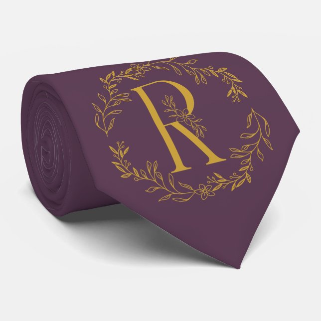 Violet (JTC) Färg Monogrammed Marskalkar Slips (Rullad)