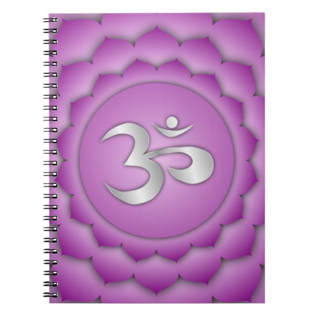 Violet Krona Chakra Chi Energy Andlig Zen Anteckningsbok (Framsidan)