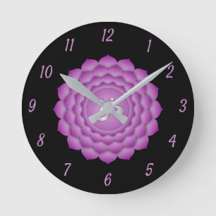 Violet Krona Chakra Chi Zen Yoga Andlig Rund Klocka