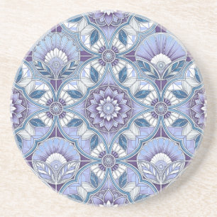 Violet, Lavendel, Syren, Blått & Vitt Art Deco Underlägg