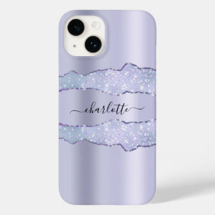 Violet lavender agate marble namn-skript