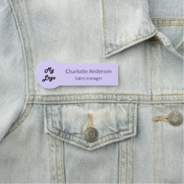 Violet lavender Business logotyp-medarbetare Namnbricka