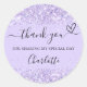 Violet lavender Conetti tack för hjärtat Runt Klistermärke (Front)