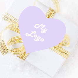 Violet lavender-logotyp för bildföretag hjärtformat klistermärke