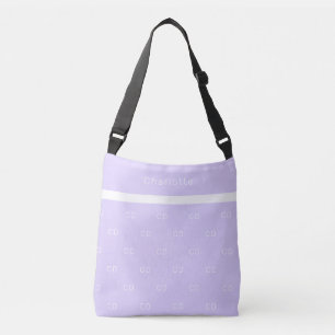 Violet lavender monogram initialer mönster namn axelväska