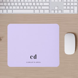 Violet lavender monogram initialer namn musmatta