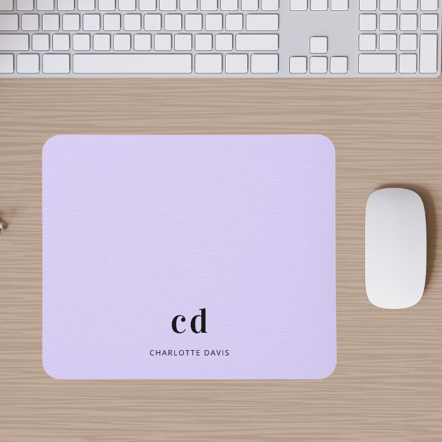 Violet lavender monogram initialer namn musmatta (Skapare uppladdad)