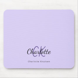 Violet lavender monogram initialer namn musmatta