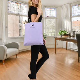 Violet lavender monogram initialer namn tygkasse