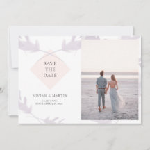 Violet Lavender & Peach Photo Save Date