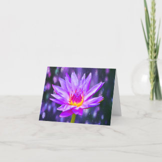 Violet Lavender Vatten Lily Note Greeting Card Kort