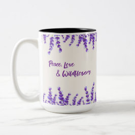Violet Lavender Wildblommor Två-Tonad Mugg