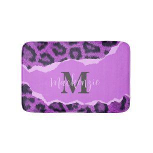 Violet Leopard Print Badrumsmatta