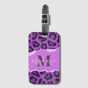 Violet Leopard Print Bagagebricka