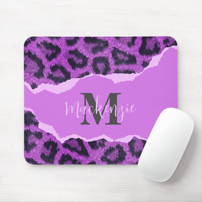 Violet Leopard Print Musmatta (Med mus)