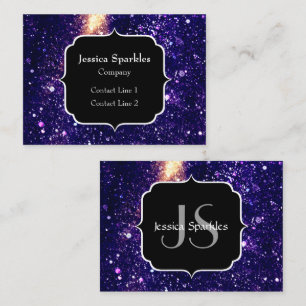 Violet lila abstrakt galaxy Anpassningsbar Monogra Visitkort
