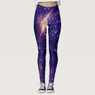 Violet lila abstrakt galaxy universum leggings