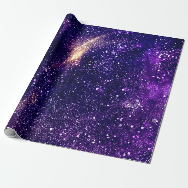 Violet lila abstrakt galaxy universum presentpapper (Utrullad)