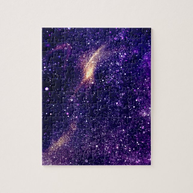 Violet lila abstrakt galaxy universum pussel (Vertikal)