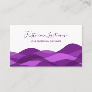 Violet lila abstrakt vinkar calligraphy business visitkort