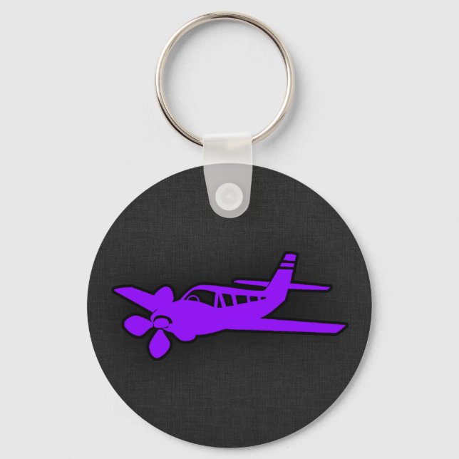 Violet Lila Airplan Nyckelring (Framsida)
